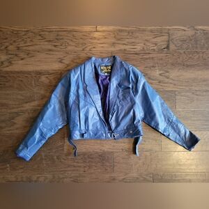 Vintage Genuine Leather Blue Jacket